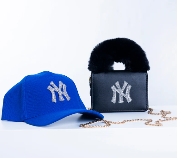 Set Borsa Furry e Cappello con Strass